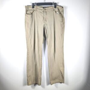 Bandolino 18 Samantha Jeans Womens Tan Stretch Straight Leg Pants Plus Size